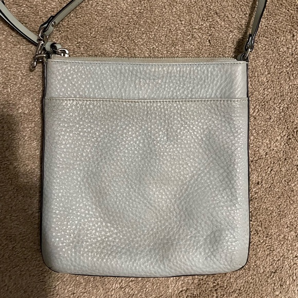 Coach Crossbody Purse Signature Leather Lite Blue Adjustable Shoulder Strap - Picture 2 of 2